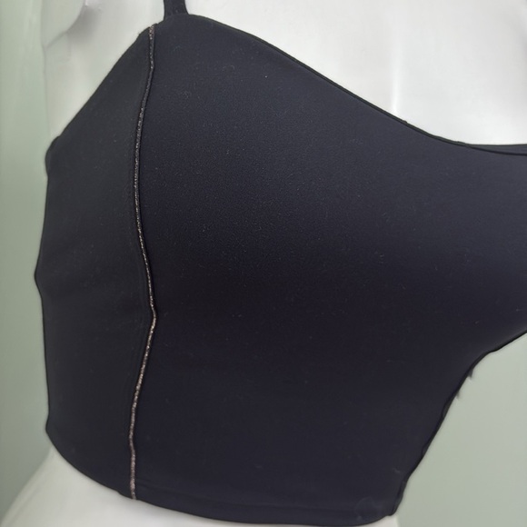 Joylab Longline Bra With Metallic Corset Detail Black XS NEW - Picture 3 of 8